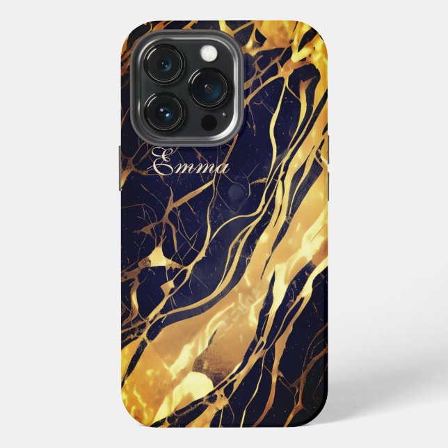 Monogram gold and black case iphone 13 pro max (Back)