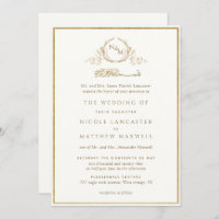 Monogram Gold and Ivory Arabic Wedding