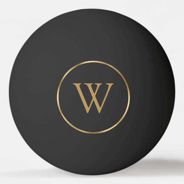 Monogram Gold Black Ping Pong Ball (Front)
