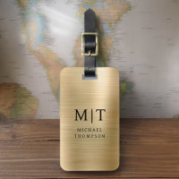 Monogram Gold Brushed Metallic Elegant