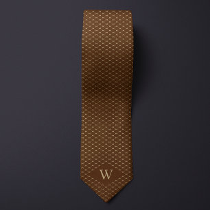 Monogram Gold Chain-Link Pattern Tie