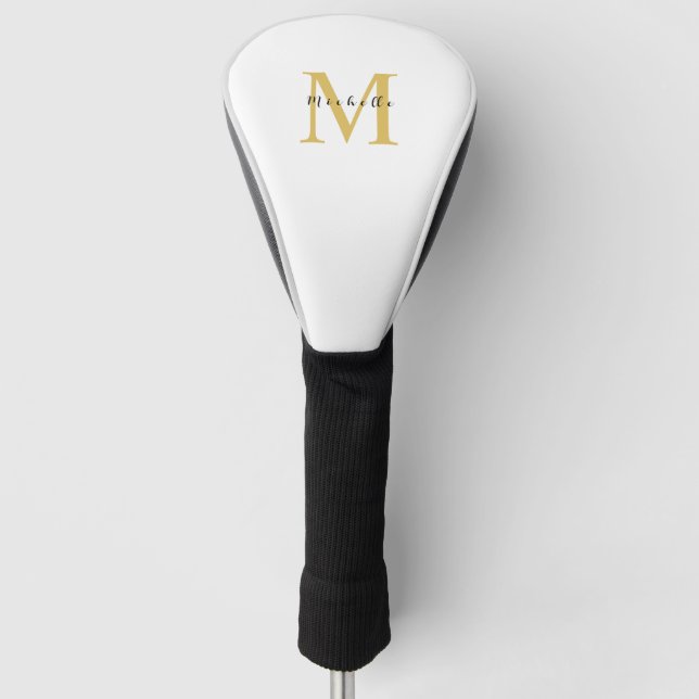 Monogram Gold Colour Your Name Special Gift Belove Golf Head Cover (Front)