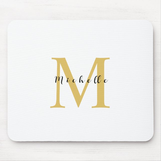 Monogram Gold Colour Your Name Special Gift Belove Mouse Mat (Front)