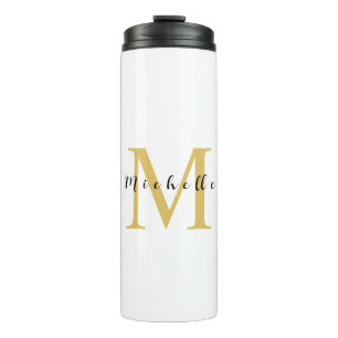 Monogram Gold Colour Your Name Special Gift Belove Thermal Tumbler