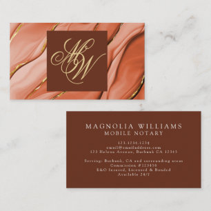 Monogram Gold Copper Ink Business Card