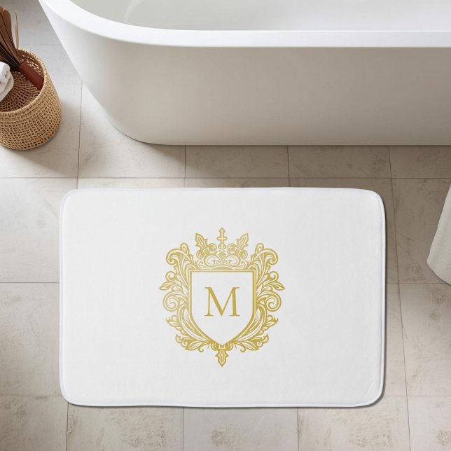 Monogram Gold Crest Bath Mat (Creator Uploaded)