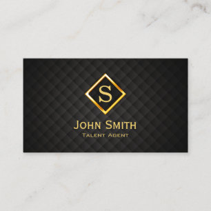 Monogram Gold Diamond Talent Agent Business Card