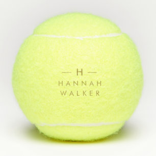 Monogram Gold   Elegant Minimalist Classy Tennis Balls