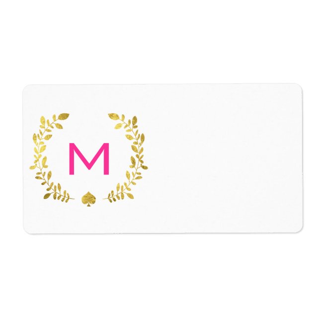 Monogram Gold Foil Laurel & Spade (Front)