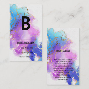 Monogram   Gold Foil   Watercolor Business Card