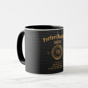 Monogram Gold Frame Black Professional Luxury Chic Mug