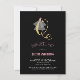 Monogram Gold Glitter Bachelorette Party Invite