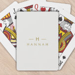 Monogram Gold Grey | Minimalist Elegant Modern Playing Cards<br><div class="desc">A simple stylish custom monogram design in a gold modern minimalist typography on an elegant minimalist soft taupe grey background. The monogram initials and name can easily be personalised along with the feature line to make a design as unique as you are! The perfect bespoke gift or accessory for any...</div>