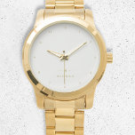 Monogram Gold Grey | Minimalist Elegant Modern Watch<br><div class="desc">A simple stylish custom monogram design in a gold modern minimalist typography on an elegant minimalist soft taupe grey background. The monogram initials and name can easily be personalised along with the feature line to make a design as unique as you are! The perfect bespoke gift or accessory for any...</div>