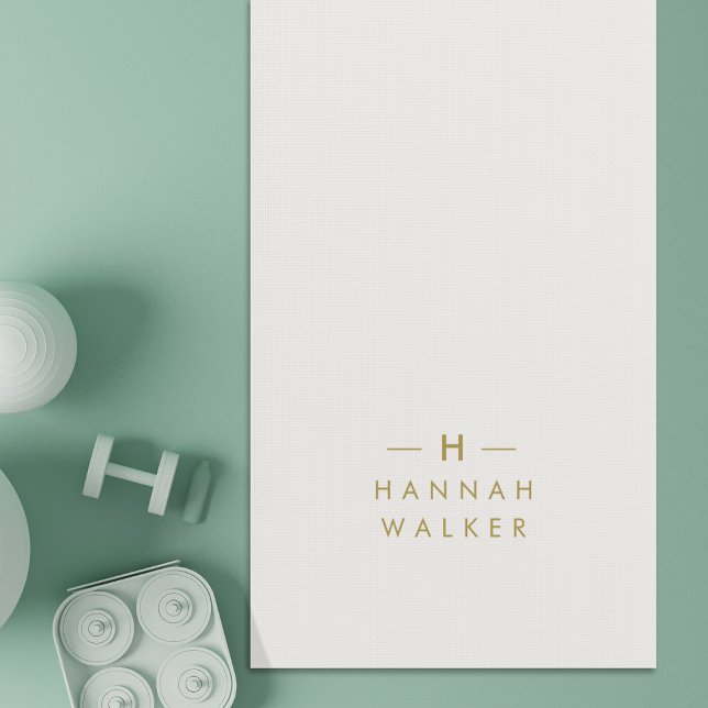 Monogram Gold Grey | Minimalist Elegant Modern Yoga Mat (Creator Uploaded)