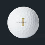 Monogram Gold Grey Script Name Modern Dad Birthday Golf Balls<br><div class="desc">Gold Grey Monogram Script Name Modern Ping Pong Paddle you can easily edit with your name and initial by clicking the "Personalise" button. Completely change the colours of the text and background when you select the "Customise this" link.</div>