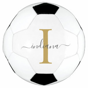 Monogram Gold Grey Script Name Modern Football