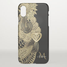 Monogram Gold Lace and Celtic Heart