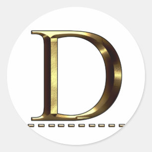 Monogram gold letter D Sticker