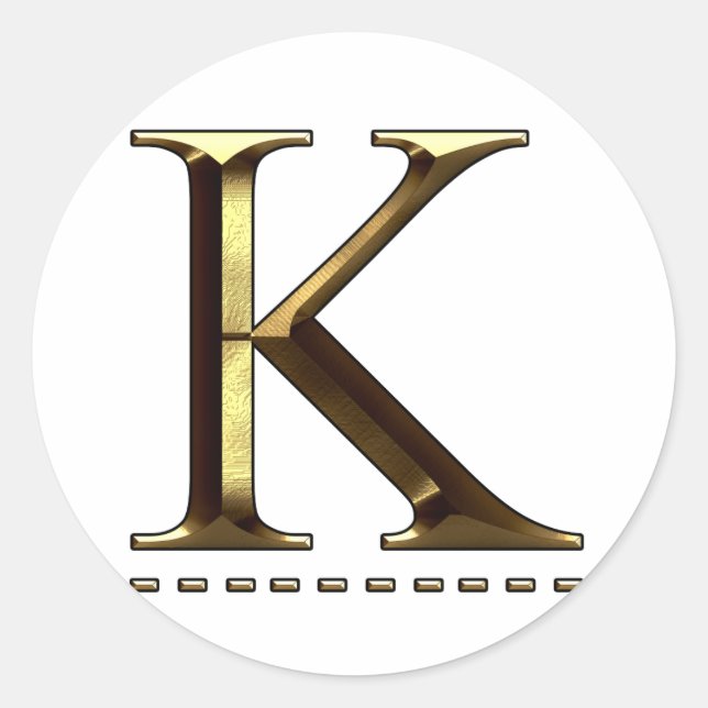 Monogram gold letter K Your Sticker (Front)