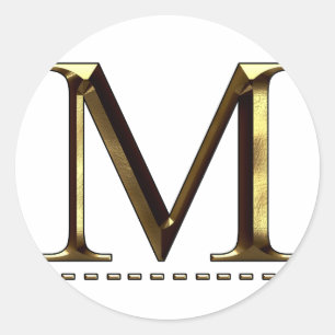 Monogram gold letter M Your Sticker