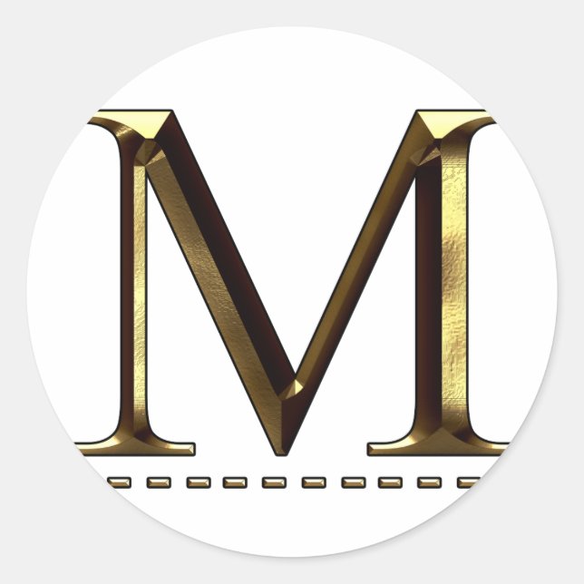 Monogram gold letter M Your Sticker (Front)