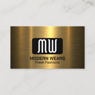 Monogram   Gold Metallic Business Card
