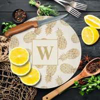 Monogram Gold Pineapples on Ivory