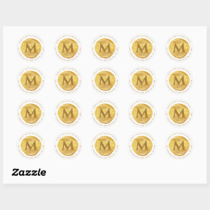 Monogram Gold Seal Return Address Sticker