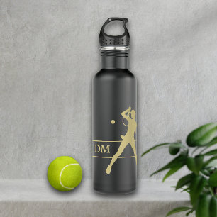 Monogram Gold Silhouette Female Tennis Player 710 Ml Water Bottle