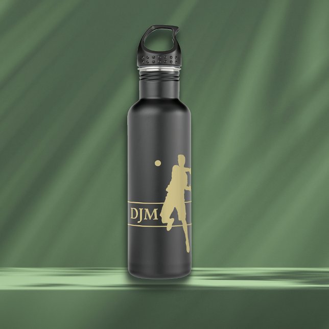 Monogram Gold Silhouette Male Tennis Player 710 Ml Water Bottle (Creator Uploaded)