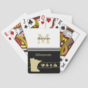 Monogram Gold Silhouette Minnesota Playing Cards