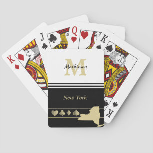 Monogram Gold Silhouette New York Playing Cards