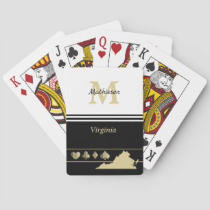 Monogram Gold Silhouette Virginia Playing Cards