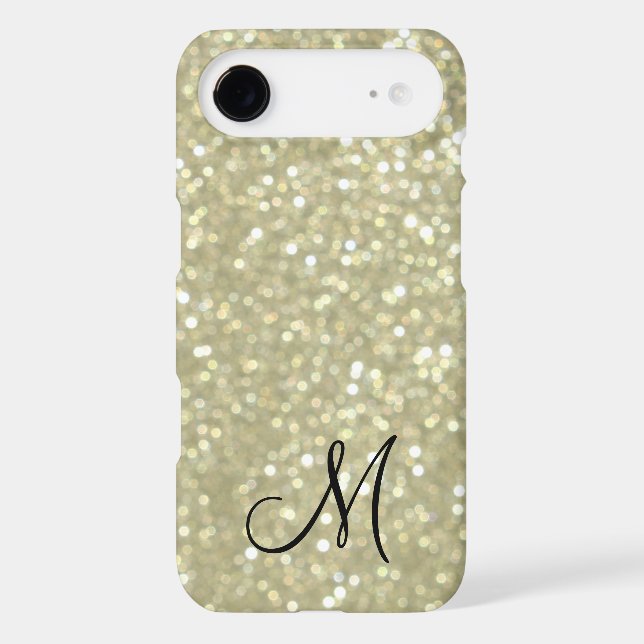 Monogram Gold Sparkle iPhone 6 Plus Case (Back)