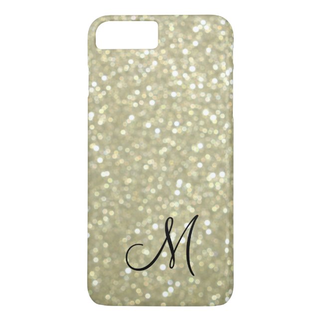 Monogram Gold Sparkle iPhone 7 Plus Case (Back)