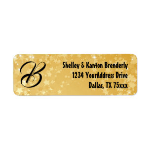Monogram Gold Stars Label