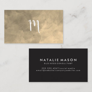 Monogram   Gold Texture Background Business Card