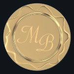 Monogram Gold Wax Envelope Seal Wedding Stickers<br><div class="desc">Monogram Gold Wax Envelope Seal Wedding Stickers</div>