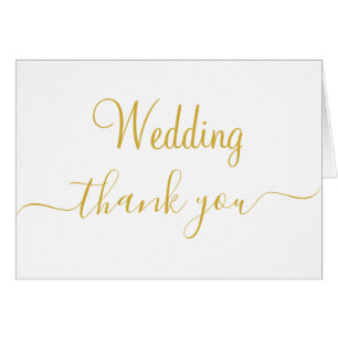 Monogram Gold White Wedding Thank You Hearts