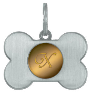 Monogram Gold X Pet ID Tag