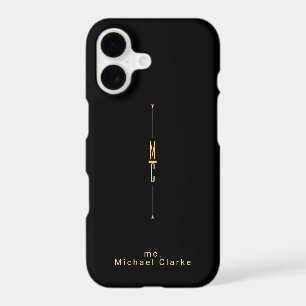 Monogram Golden Black Modern Cool Minimalist