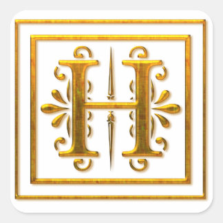 Monogram Golden H Elegant Stickers