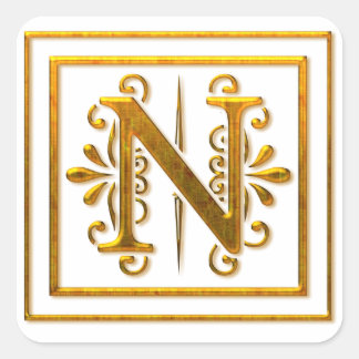 Monogram Golden N Elegant Stickers