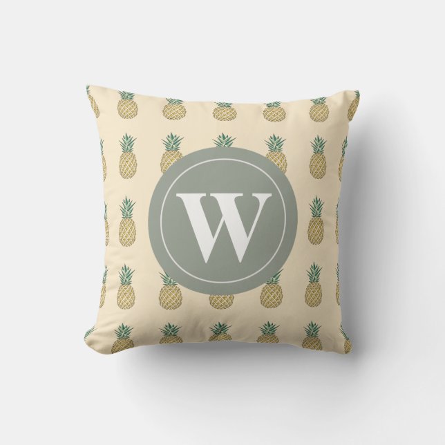 Monogram Golden Pineapple Cushion (Front)