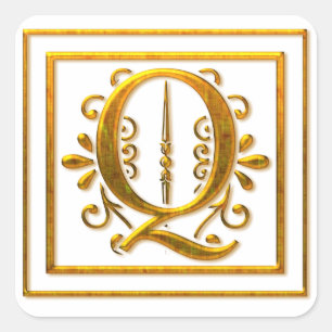 Monogram Golden Q Elegant Stickers