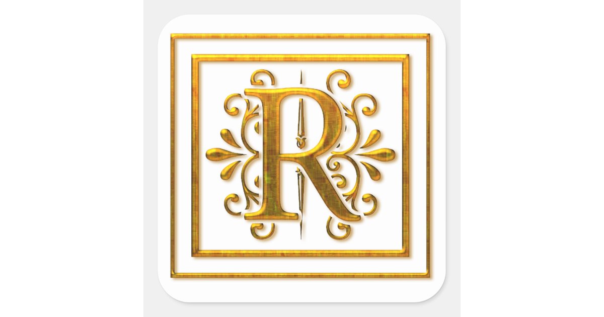 Monogram Golden R Elegant Stickers | Zazzle