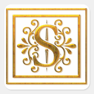 Monogram Golden S Elegant Stickers