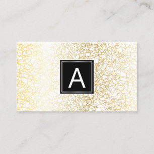 Monogram Golden Texture Background Business Card