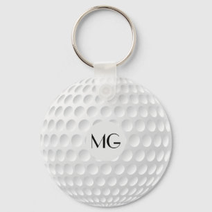 Monogram Golf Ball Round Key Ring